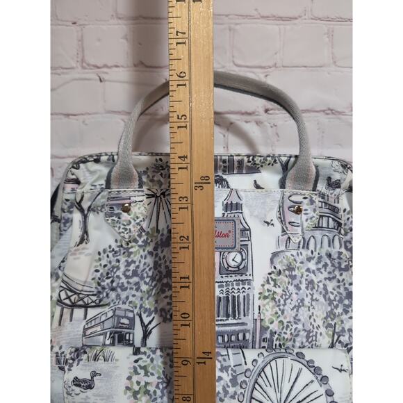 Cath Kidston London Landmark PVC Cotton Backpack Tote Bag Big Ben Print Travel - Picture 14 of 16